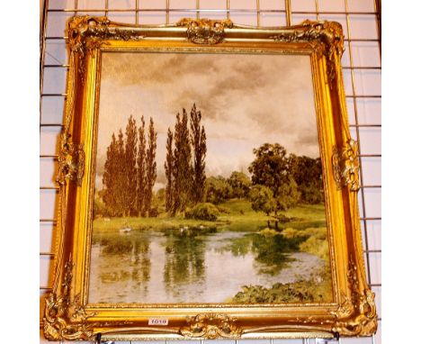 BREDON-ON-WAR. Parsons gilt framed textured print of Bredon on war by Parsons, 60 x 50 cm 