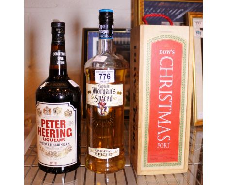 MIXED SPIRITS. Cherry liqueur, Morgan spiced rum and Dows port. Port & Cherry liqueur sealed.