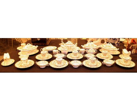 SPODE DINNER WARE. Large collection of Spode bone china tea and dinner ware