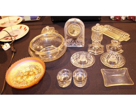 MIXED GLASS. Mixed glass including clock