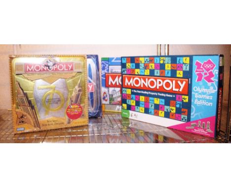 COLLECTABLE MONOPOLY GAMES. Four colelctable Monopoly games including London Underground, 2012 Olympics, Millenium Edition an