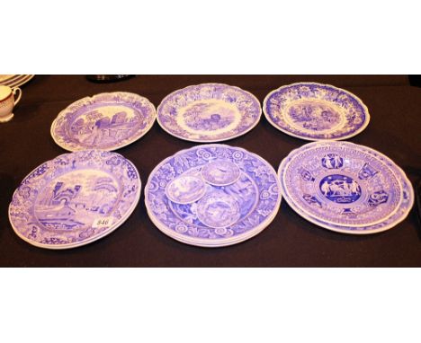 SPODE COLLECTORS PLATES. Ten Spode collectors plates and other ceramics including thimbles