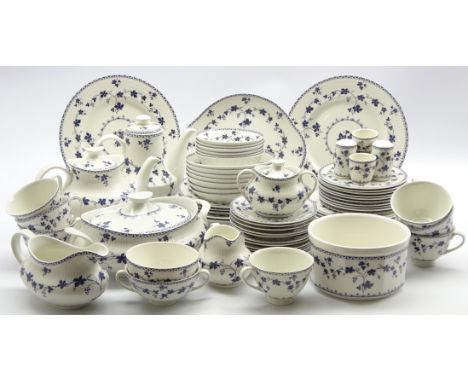 Royal Doulton Yorktown dinner and tea service including plates and bowls in various sizes, vegetable dish and cover, tea cups