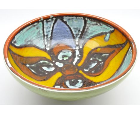 Poole pottery Delphis bowl, shape 40 D27cms