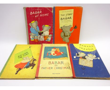 Jean De Brunhoff "The Story of Babar The Little Elephant" first edition published 1934 in illustrated orange boards and five 