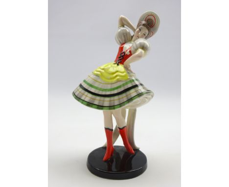 Goldscheider model of a woman dressed in a dirndl no. 7558 H25cm 