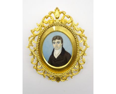 Miniature oval portrait of Richard Hey (d. 1860), Surgeon to the York County Hospital, to the institute for The Blind and the