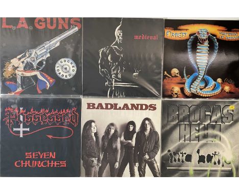 METAL - USA ARTISTS - LP RARITIES. Monster selection of 8 x LPs featuring artists from the US. Titles are Badlands - Badlands