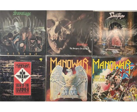 SAVATAGE/MANOWAR - LP COLLECTION. Epic split collection of 8 x LPs featuring these Metal faves from Floria and NY! Titles are