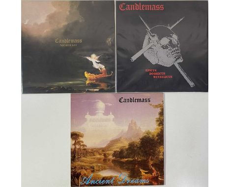 CANDLEMASS - LP RARITIES. Raw collection of 3 x original LPs from Stockholm Doom pioneers Candlemass. Titles are Epicus Doomi
