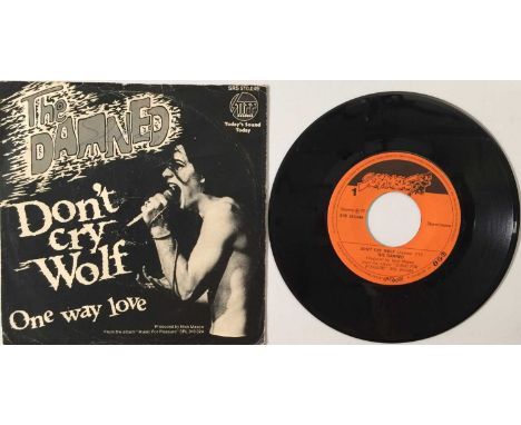 THE DAMNED - DON'T CRY WOLF/ONE WAY LOVE 7" (ORIGINAL DUTCH COPY SIGNED BY CAPTAIN SENSIBLE - SCRAMBLE RECORDS SRS 510.049) F