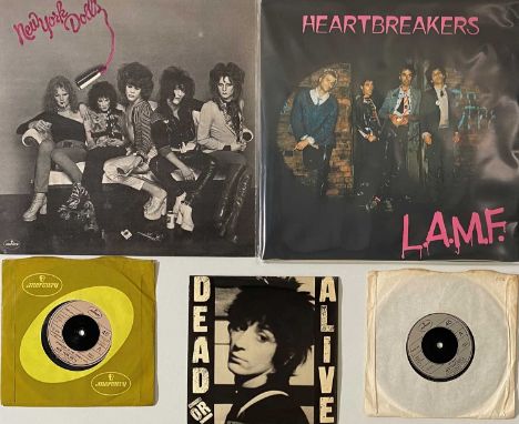 NEW YORK DOLLS/HEARTBREAKERS - LPs/7" RARITIES. Thunderous(!) selection of 2 x LPs plus 3 x 7" from New York Dolls/Heartbreak