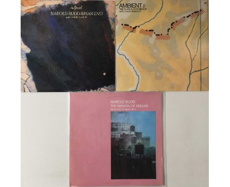 HAROLD BUDD/BRIAN ENO - LP RARITIES. Wicked pack of 3 x hard to source LPs featuring the sadly missed Harold Budd with Brian 