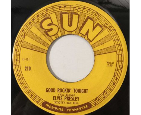 ELVIS PRESLEY - GOOD ROCKIN' TONIGHT 7" (ORIGINAL US MISPRINT COPY - SUN 210). Extremely rare and very well presented origina