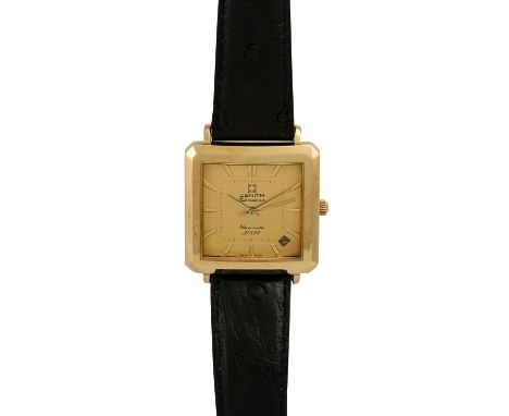   ZENITH Vintage Elite Chronometer, Ref. 30.0011.670. Herrenuhr.   Gold 18K. Automatic-Werk, Kaliber 670. Lederband mit origi