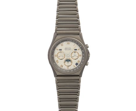   ZENITH Vintage El Primero Port Royal, Ref. 95.0100.418. Armbanduhr.   Titan. Automatic-Werk, Kaliber 3019PHF. Gebrauchsspur