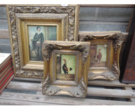 Two gilt framed prints 'Game Birds', after Hilton Pratt and a gilt framed 'Bonnie Prince Charlie' print