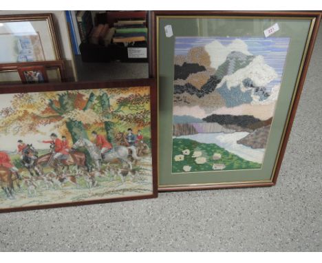 Two tapestries including hunting interest