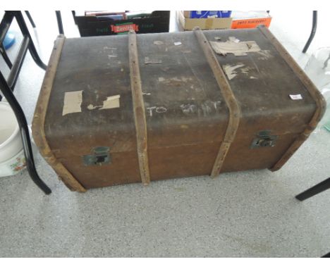 A vintage travel trunk