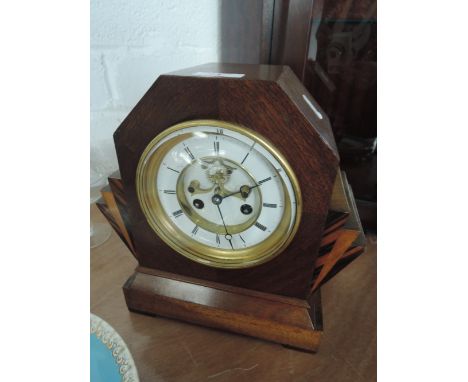 A mid 20th Century mantle clock with French movement