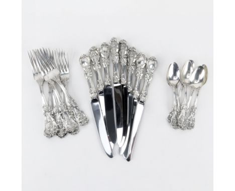 Twenty Two (22) Piece Reed and Barton "Francis I" Sterling Silver Flatware. Includes: 6 teaspoons, 8 forks, and 8 knives. For