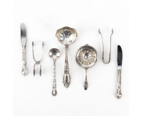 Collection of Seven (7) Sterling Silver Utensils Including: A Towle King Richard Pattern Sauce Ladle; A Gorham Stasbourg Patt