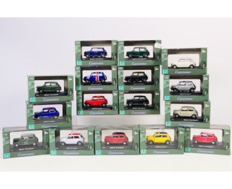 Cararama - A boxed collection of 16 diecast model Minis in 1:43 scale from Cararama. Lot contains several variations of the M