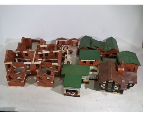 MiniBrix - O Gauge - A collection of 8 Buildings, 1:43 scale terracotta and rubber based bricks forming the buildings, ideal 