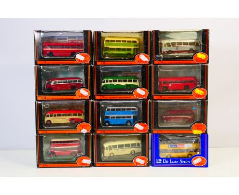 EFE - A boxed group of 12 boxed 1:76 scale diecast models buses and coaches. Lot includes EFE #27205 Leyland TD1 type A Open 