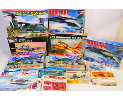 Heller - Esci - AMT - Others - 13 boxed plastic aircraft model kits in 1:72 scale. Lot includes Esci #9087 Osprey MV22A with 