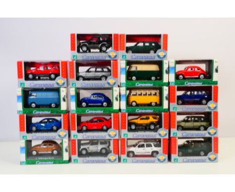 Cararama - A boxed group of 18 boxed diecast 1:43 scale model cars. Lot includes Chevrolet Tahoe, Mitsubishi Pajero, Volkswag