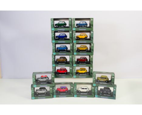 Cararama - A boxed collection of 16 diecast model Minis in 1:43 scale from Cararama. Lot contains several variations of the M