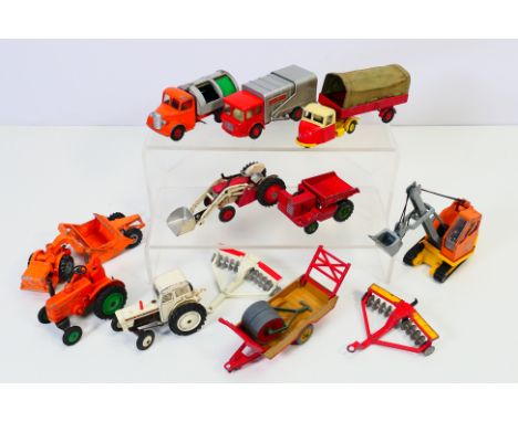 Dinky - Budgie - Matchbox - Corgi - A group of unboxed vehicles including David Brown 990 Tractor & Harrow # 325, Scammell Sc