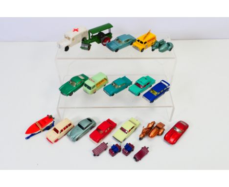 Matchbox - Husky - NFIC - A collection of unboxed vehicles including Aston Martin # 53, Jaguar E Type # 32, Harley Davidson #