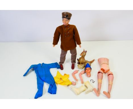 Fairylite - Thunderbirds - OK - 2 x 1960s Thunderbird figures by Fairylite, Parker is intact and fully clothed, Scott Tracy n