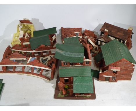 MiniBrix - O Gauge - A collection of 7 Buildings, 1:43 scale terracotta and rubber based bricks forming the buildings, ideal 