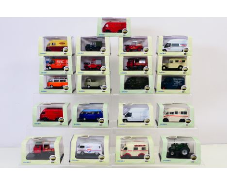 Oxford Diecast - A group of 21 boxed Oxford Diecast model vehicles in 1:76 scale. Lot includes Oxford Diecast #76VW022 VW Bay