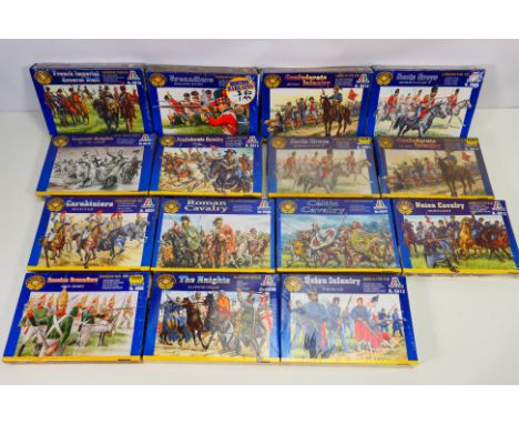 Italeri - 15 boxed 1:72 scale plastic soldiers. Lot includes ##6016 Napoleonic Wars French Imperial General Staff; #6019 12-1
