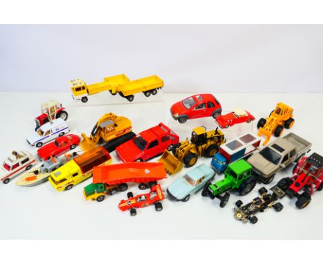NZG - Matchbox - Corgi - Britains - A group of unboxed vehicles including a Deutz DX110 tractor, a Broyt  X52TF crawler excav