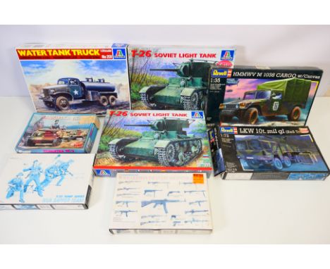 Italeri - Revell - Dragon and similar. - Others - A group of 1:35 scale plastic military vehicle, figures and accessory kits.