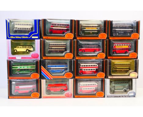 EFE - A boxed collection of 16 diecast EFE 1:76 scale model buses. Lot includes EFE #26303 Guy Arab II Utility 'Devon General