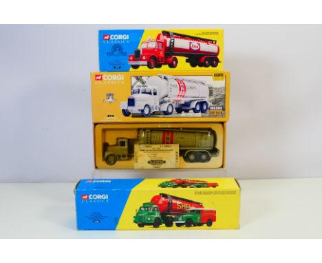Corgi Classics - three diecast model Tankers comprising Tunnel Cement Scammell Highwayman # 16305, Shell/BP Bedford S type ar