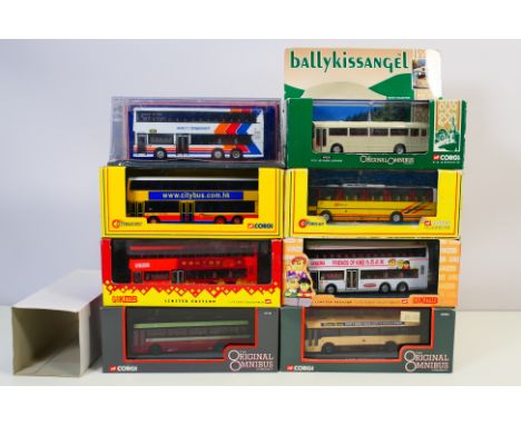 KMB - Corgi The Originals Omnibus - A boxed group of 8 boxed 1:76 scale diecast model buses and coaches. Lot includes #97130 