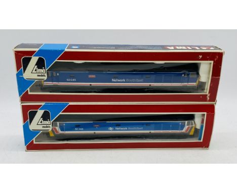 Two boxed Lima Models OO gauge Network South-East diesel locomotives including Exeter (50 044) & Achilles (50 045) 