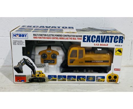 A boxed Hobby Engine radio control Tracked Excavator - no charger (1:12 Scale)