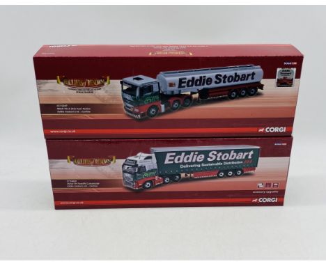 Two boxed Corgi Eddie Stobart Ltd Hauliers of Renown die-cast models (1:50 Scale) including Volvo FH Facelift Curtainside (CC