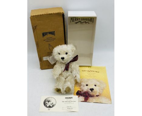 A limited edition Merrythought "The Auld Lang Syne" New Years Eve (1999) fully jointed teddy bear - with  curly mohair, certi