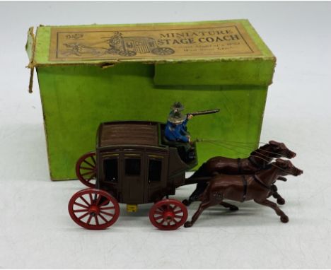 A vintage boxed Johillco Toy Miniature Stage Coach die-cast model - box worn