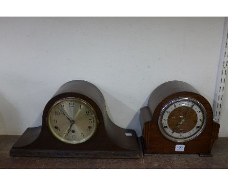 A Bentima oak mantel clock and a German oak mantel clock 