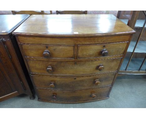 A Victorian mahogany bow front chest of drawers